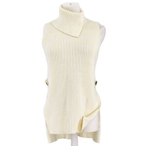Cozy Chic Anthropologie Alexia Knit Tunic Women’s XS Cream Sleeveless Sweater